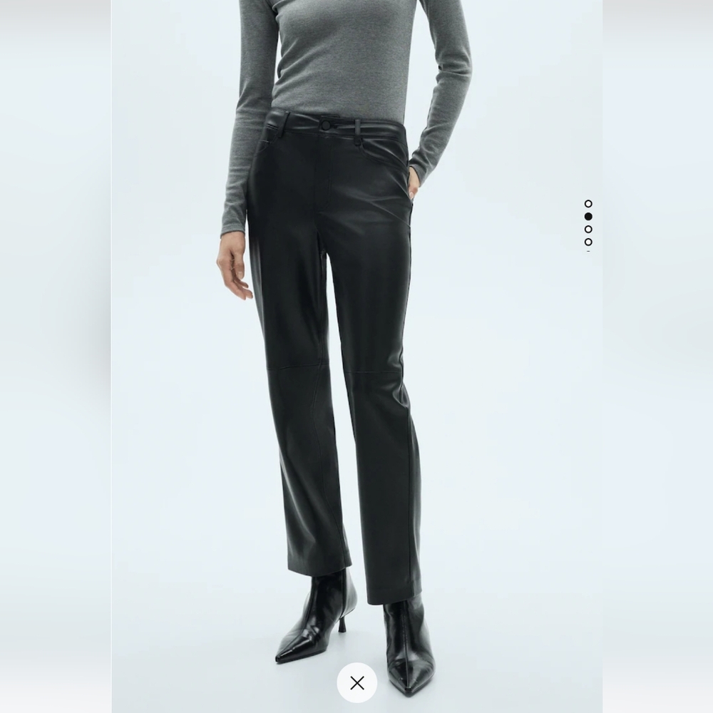MANGO Leather-effect Lille Trousers